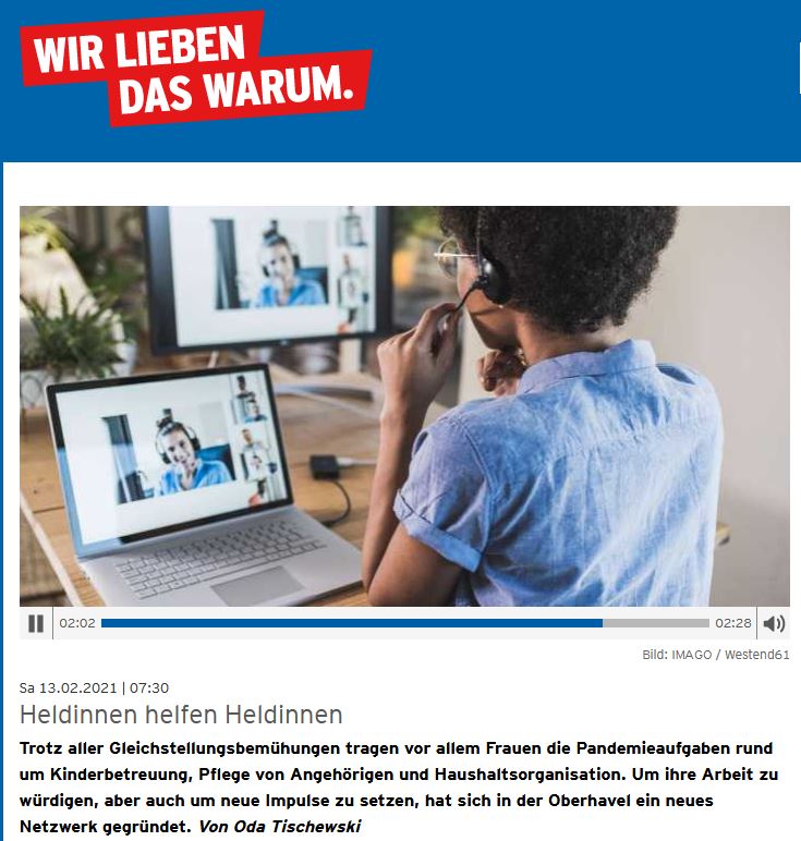 rbb INFOradio berichtet über Heldinnen helfen Heldinnen
